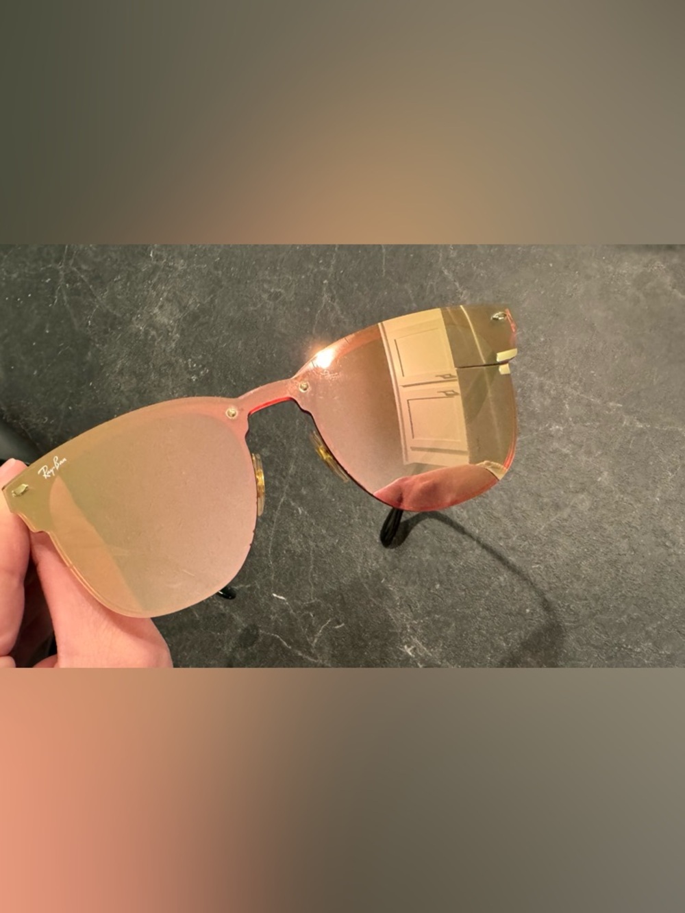 Ray-Ban Women's Rimless Cat-Eye Sunglasses - Rose Gold Mirrored